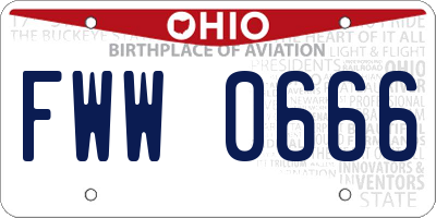 OH license plate FWW0666