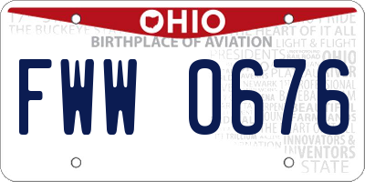 OH license plate FWW0676