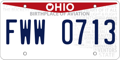 OH license plate FWW0713