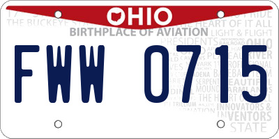 OH license plate FWW0715