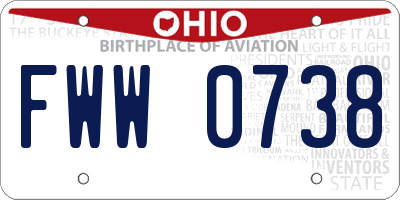OH license plate FWW0738