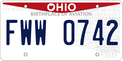 OH license plate FWW0742