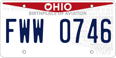 OH license plate FWW0746
