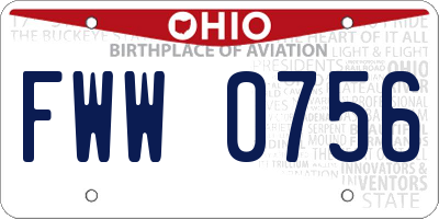 OH license plate FWW0756
