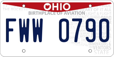 OH license plate FWW0790