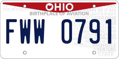 OH license plate FWW0791