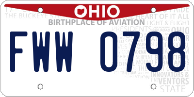 OH license plate FWW0798