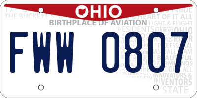 OH license plate FWW0807
