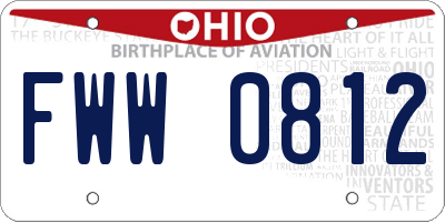 OH license plate FWW0812
