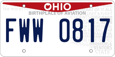 OH license plate FWW0817