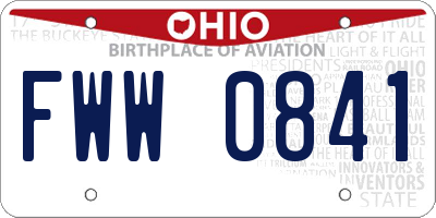 OH license plate FWW0841
