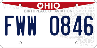 OH license plate FWW0846