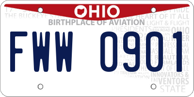 OH license plate FWW0901