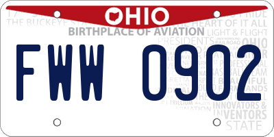 OH license plate FWW0902