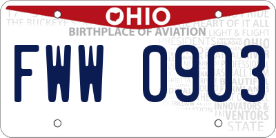 OH license plate FWW0903