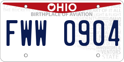 OH license plate FWW0904