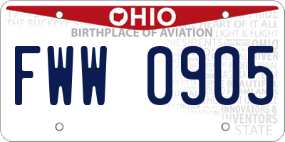 OH license plate FWW0905