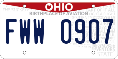 OH license plate FWW0907