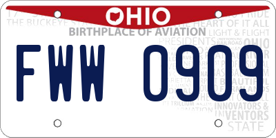 OH license plate FWW0909