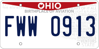 OH license plate FWW0913