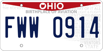 OH license plate FWW0914