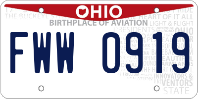 OH license plate FWW0919