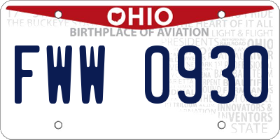 OH license plate FWW0930