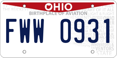 OH license plate FWW0931