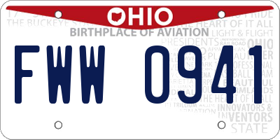 OH license plate FWW0941
