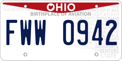 OH license plate FWW0942