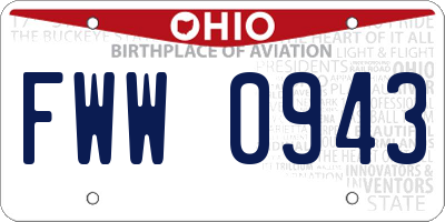 OH license plate FWW0943