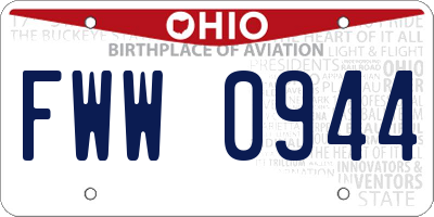 OH license plate FWW0944