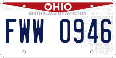 OH license plate FWW0946