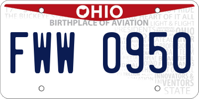 OH license plate FWW0950