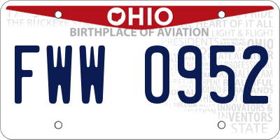 OH license plate FWW0952