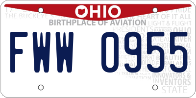 OH license plate FWW0955