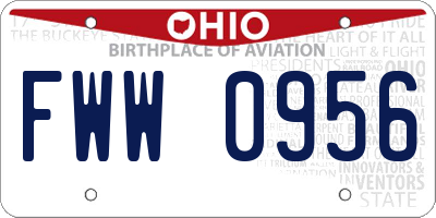 OH license plate FWW0956