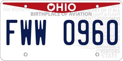 OH license plate FWW0960