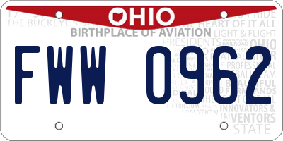 OH license plate FWW0962