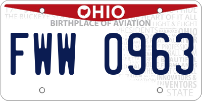 OH license plate FWW0963