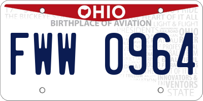 OH license plate FWW0964