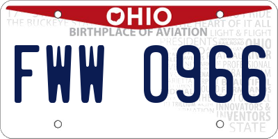 OH license plate FWW0966