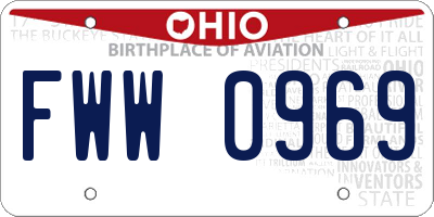 OH license plate FWW0969