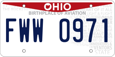 OH license plate FWW0971