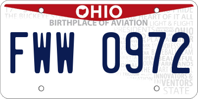 OH license plate FWW0972