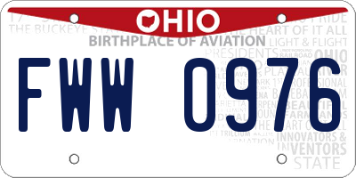 OH license plate FWW0976