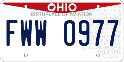 OH license plate FWW0977