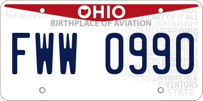 OH license plate FWW0990