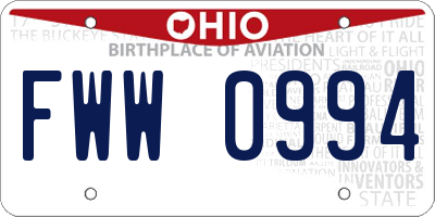 OH license plate FWW0994