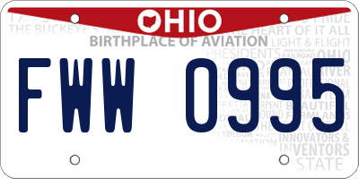 OH license plate FWW0995